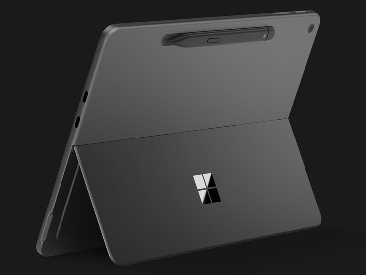 قلم Surface Slim (نسخه دوم) به‌صورت مغناطیسی به پشت Surface Pro 12 (نسخه دوم) وصل می‌شود تا شارژ شود.