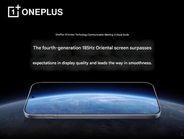 OnePlus 16 دارای یک نمایشگر OLED با نرخ تازه‌سازی حداکثی ۱۸۵ هرتز است.